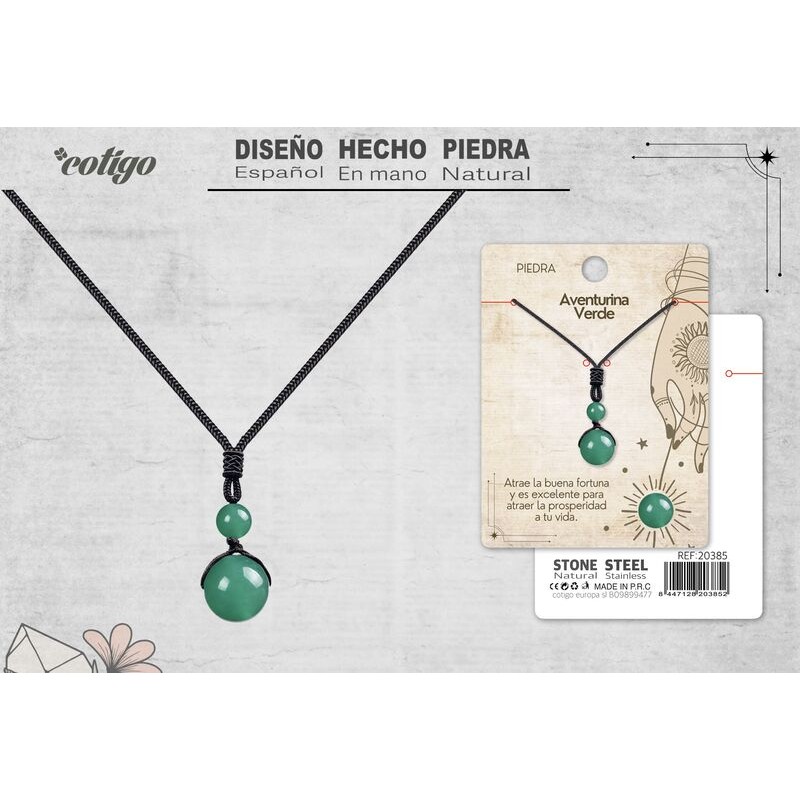 Colgante De Aventurina Verde De Bola 14 mm